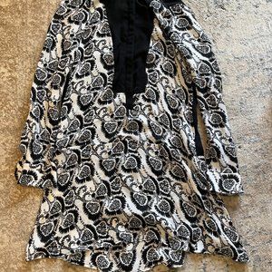 A.L.C. Silk Mini Dress Black and White XS
